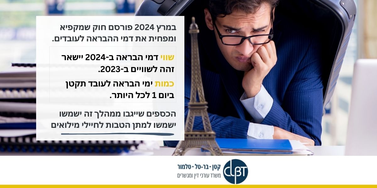 הקפאת דמי הבראה 2024 הפחתת דמי הבראה 2024